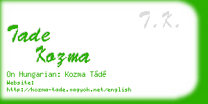 tade kozma business card